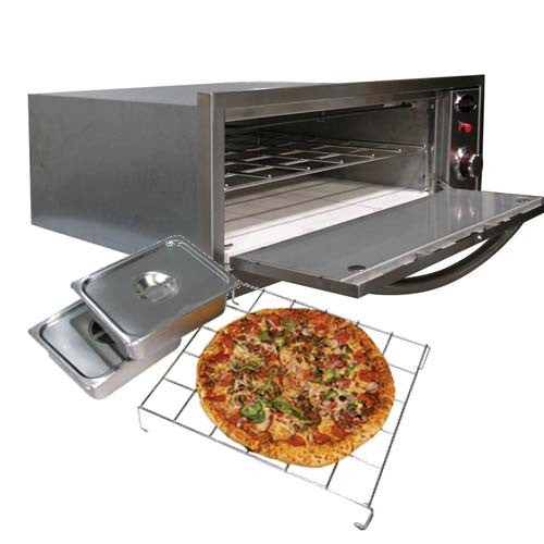Cal Flame 2 in 1 Oven (Warmer & Pizza oven) 110V includes Pizza Brick, 2 SS Serving Pan w/ Cover, and  Removable Rack #BBQ14967E BBQ Island Accessories Cal Flame   