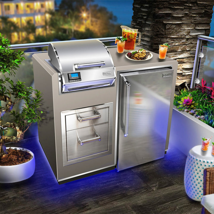 Fire Magic Electric Grill Island Bundle with Refrigerator Outdoor Kitchen Fire Magic Grills   