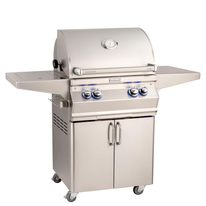 Fire Magic A430s Portable Grills with Analog Thermometer & Flush Mounted Single Side Burner Freestanding Grills Fire Magic Grills   