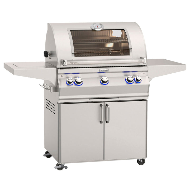Fire Magic A660s Portable Grills with Analog Thermometer & Flush Mounted Single Side Burner Freestanding Grills Fire Magic Grills   