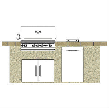 Cal Flame 8 ft. Bbq Island LBK810 Outdoor Kitchen Cal Flame   