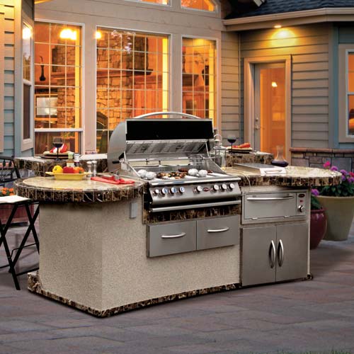 Cal Flame Customizable 11 Foot Grand Pavilion Bbq Island GPV3032 Outdoor Kitchen Cal Flame   