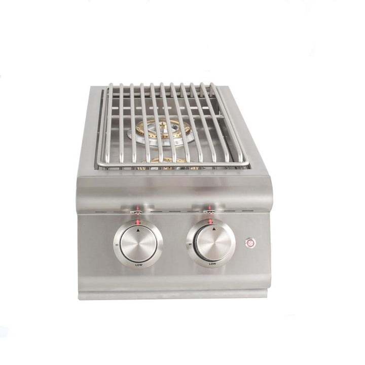 Blaze Premium LTE Built-In Natural Gas/Liquid Propane Stainless Steel Double Side Burner With Lid - BLZ-SB2LTE-LP/BLZ-SB2LTE-NG Burners Blaze   
